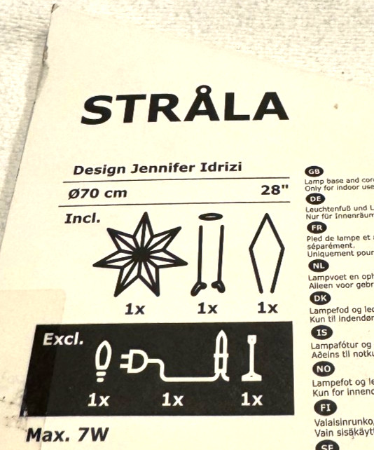 NEW IKEA Strala Lamp Shade Red & White Pattern 504.089.35