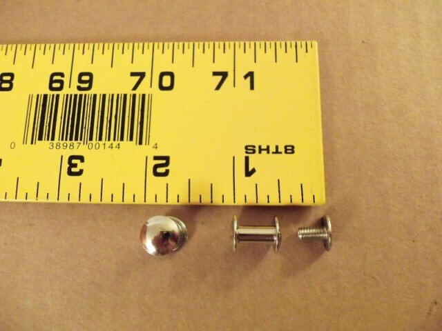 3/8" Nickel / Solid Brass Plain Head Chicago Screws (25 pack)