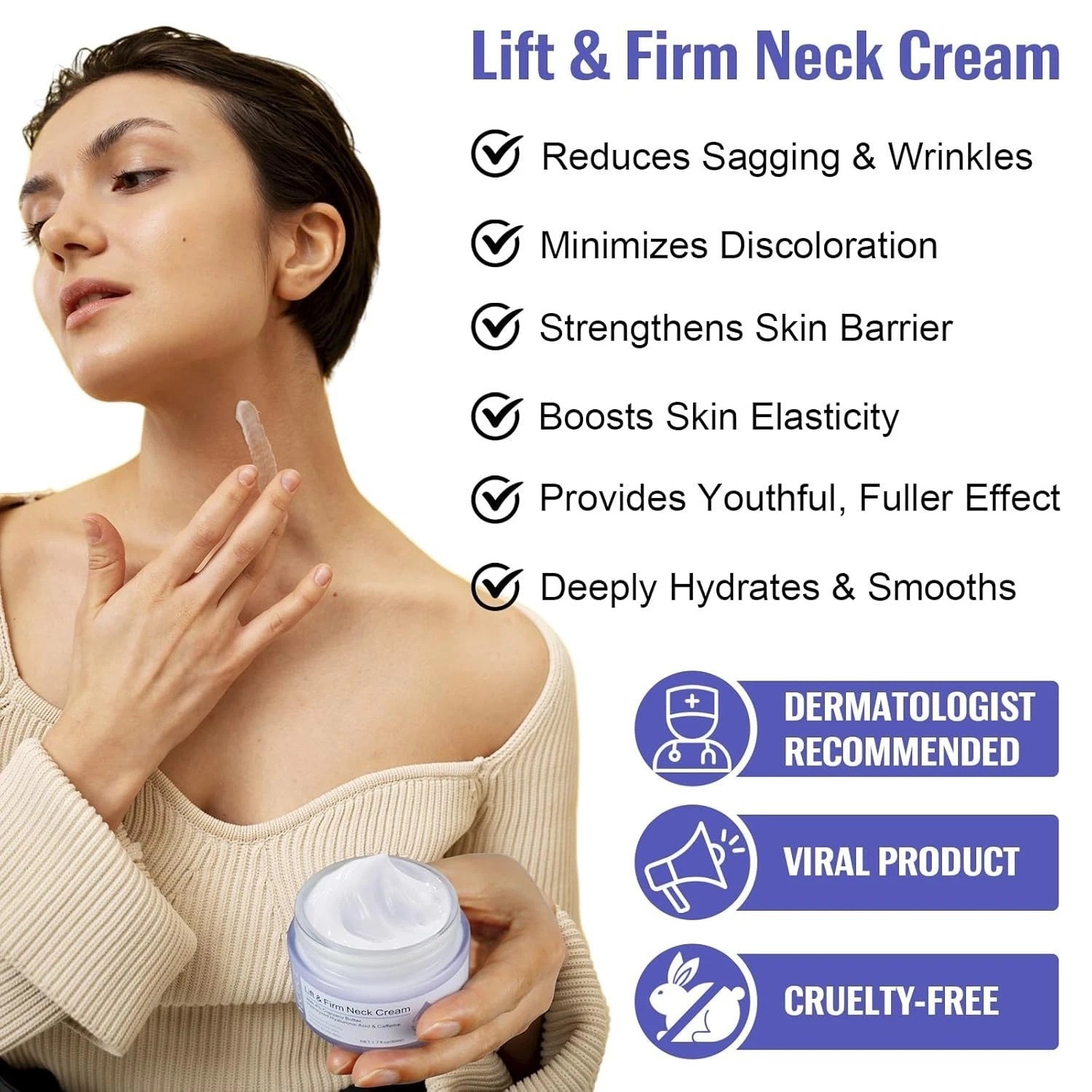 Go New Pure Beauty Tighten & Lift Neck Firming Cream - Anti-Aging Neck Creams fo