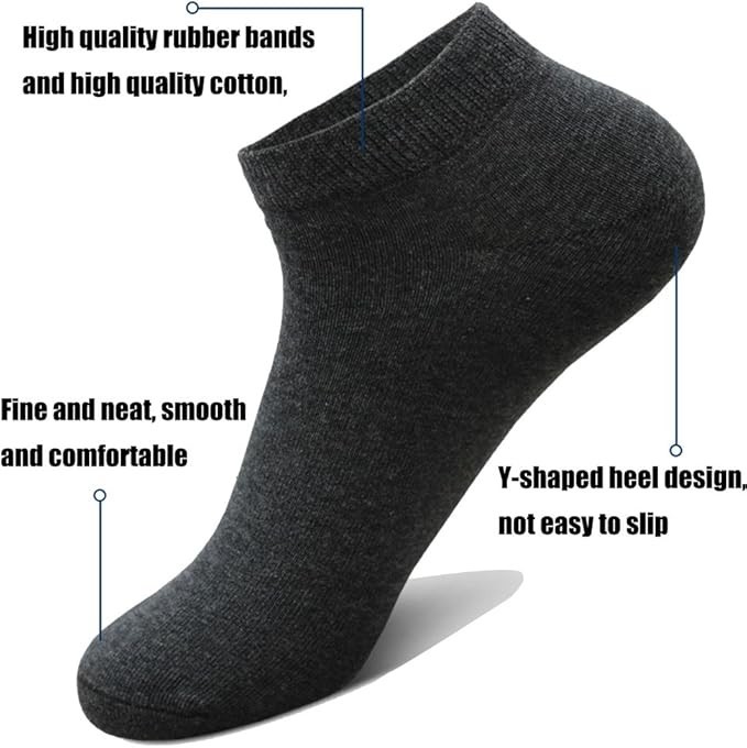 3-9 Pairs Mens Plain Solid Cotton Sports Ankle Athletic Socks Low Cut Size 8-12