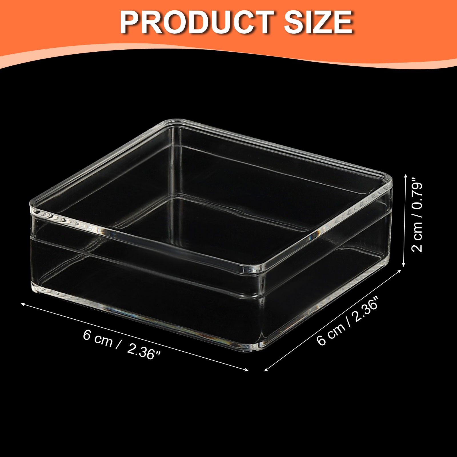 Acrylic Box with Lid 2.36"x2.36"x0.79",Clear Display Plastic Square Organizer