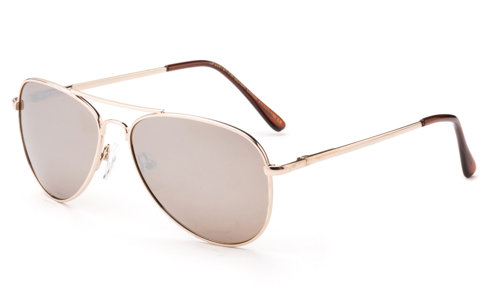 Aviator Polarized Sunglasses Youth Boys Girls Gold Stainless Steel Spring Frame