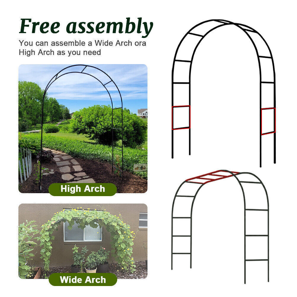 2.4M Wedding Arch Metal Garden Arch Garden Arbor Trellis For Climbing Plants