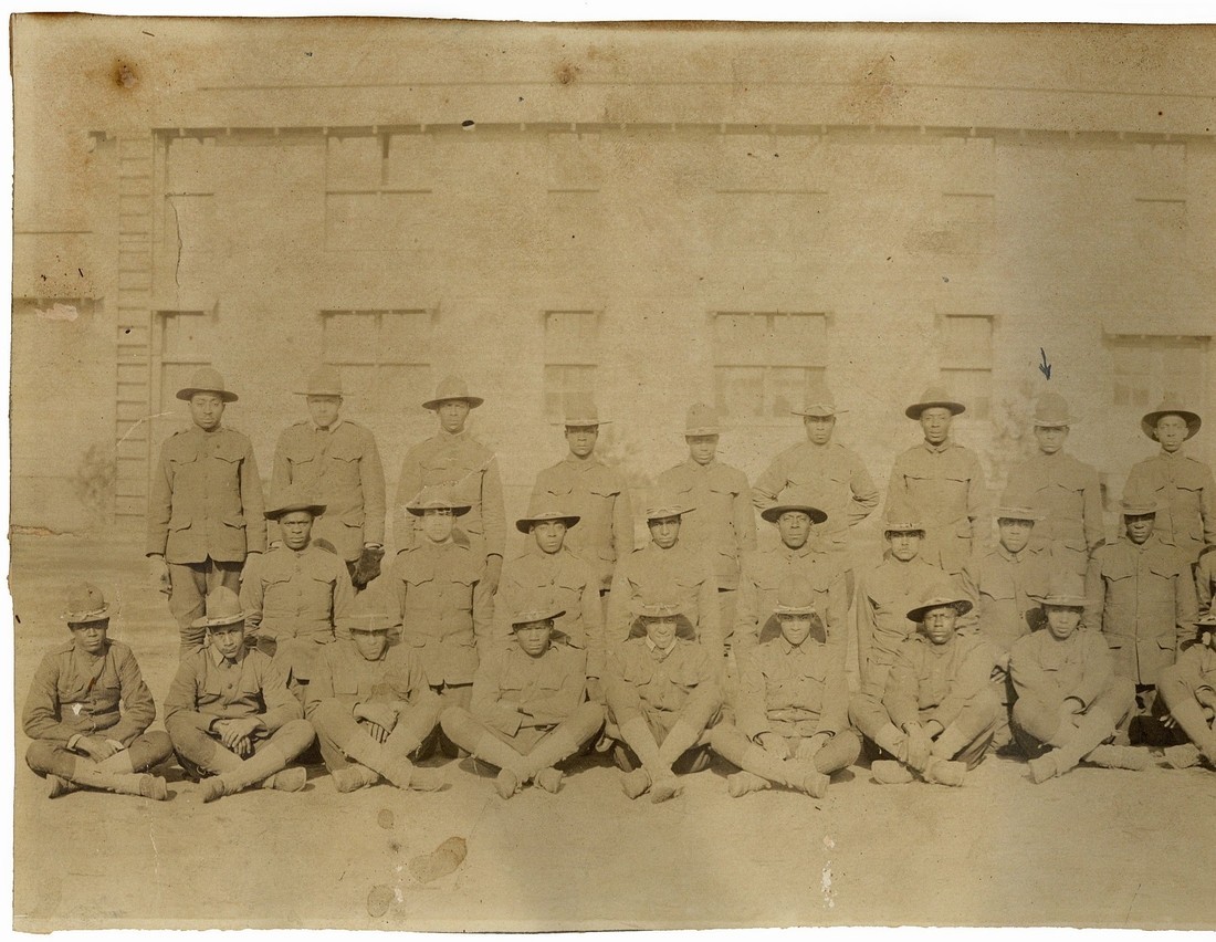 Buffalo Soldiers 1917 African American Black Regiment 367th Panoramic Photo Army