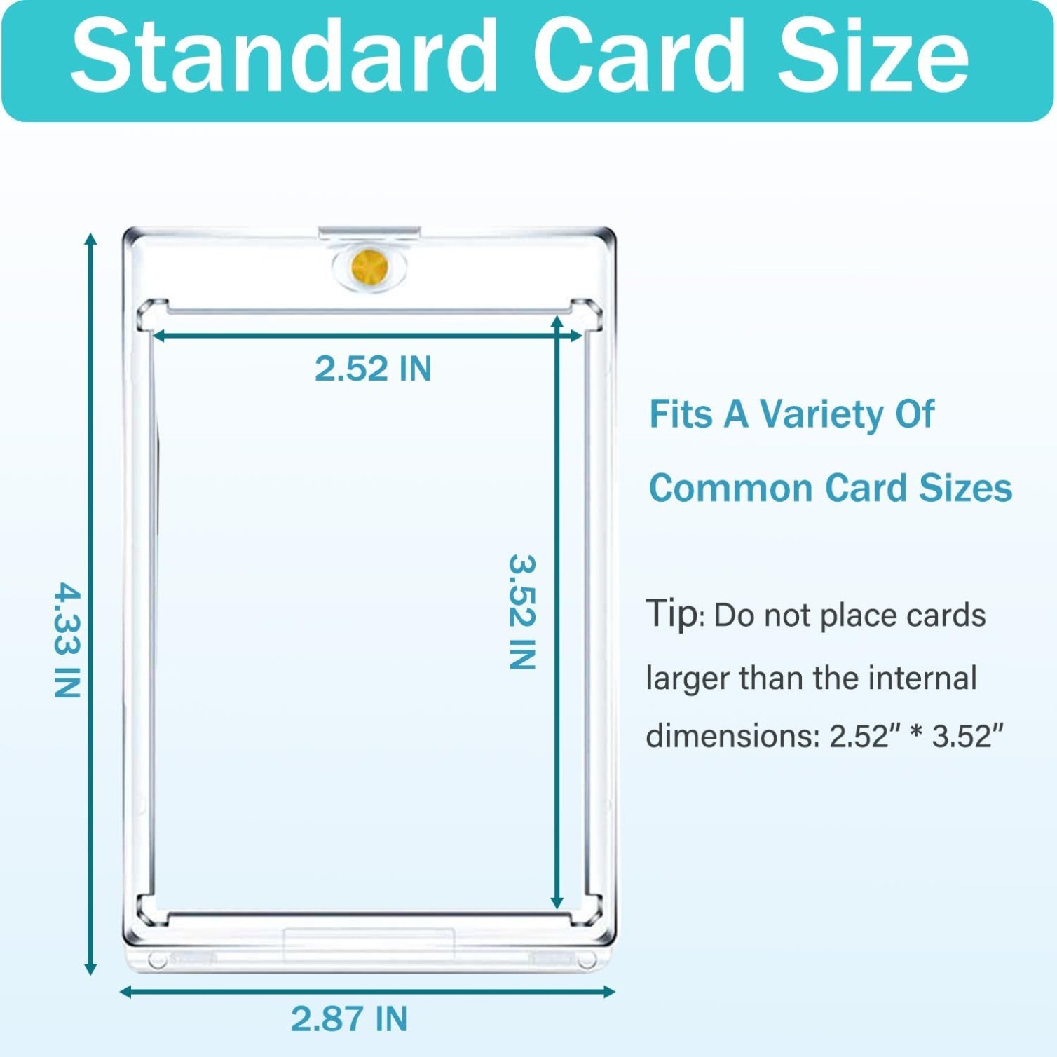 25 PCS 35pt Magnetic Card Holder for Cards, One Touch Hard Plastic Thick Cases