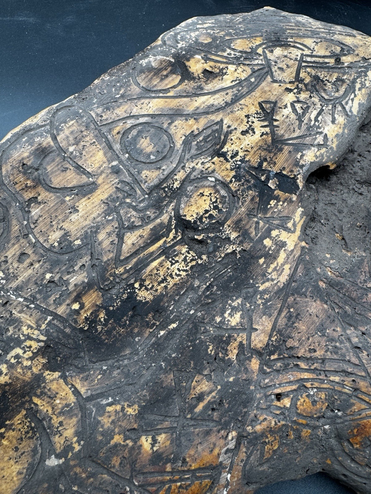 Glowing Massive Masonic Tablet Tula Mexico PreColumbian Alien Ojuelos