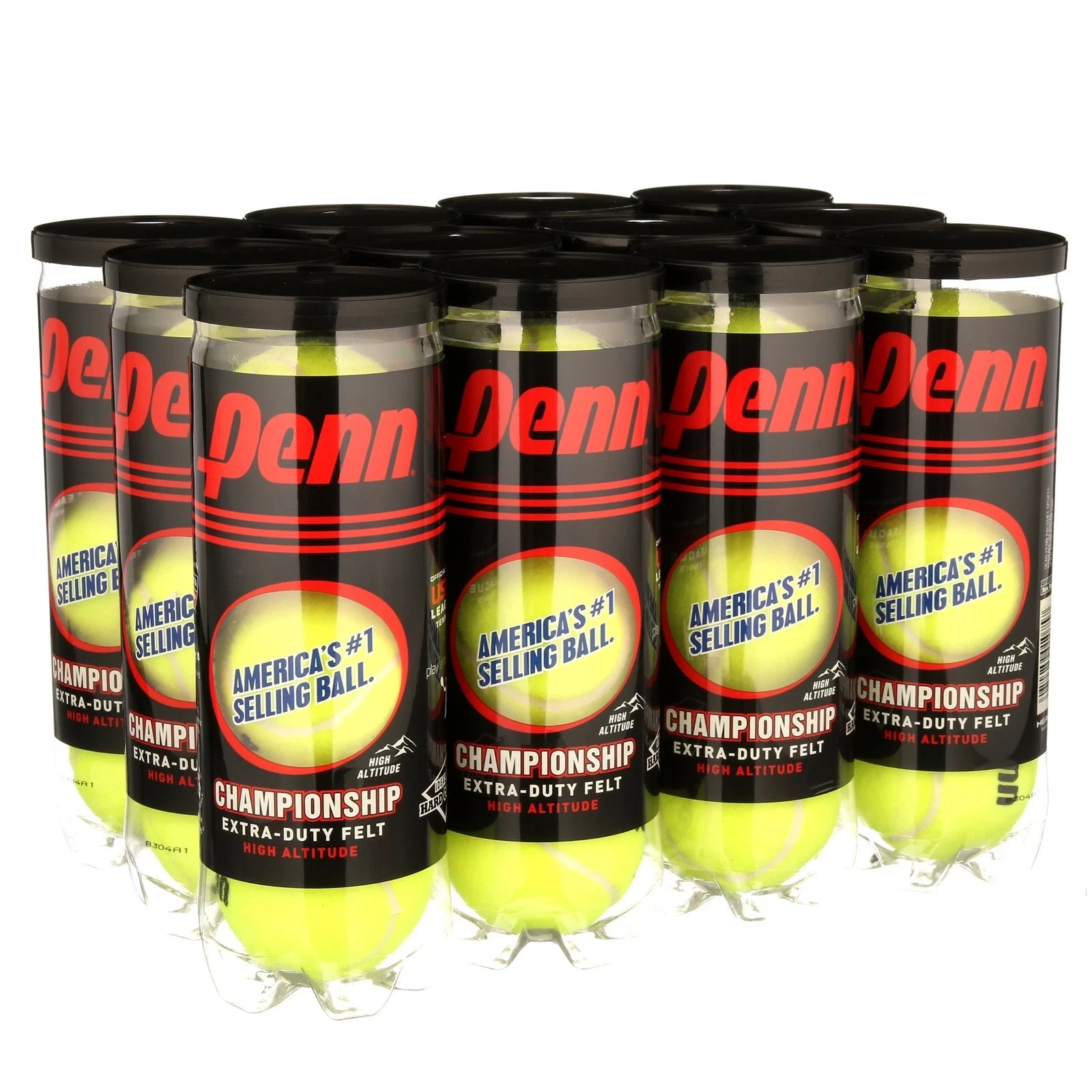 Championship Extra-Duty felt High-Altitude Tennis Balls (12 Cans, 36 Balls)