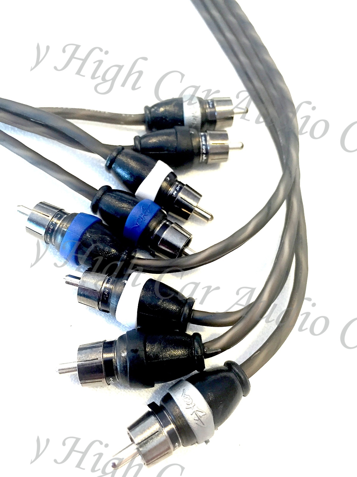 Sky High Car Audio 4 Channel Twisted 12 ft RCA Cables Coated 12' OFC Four