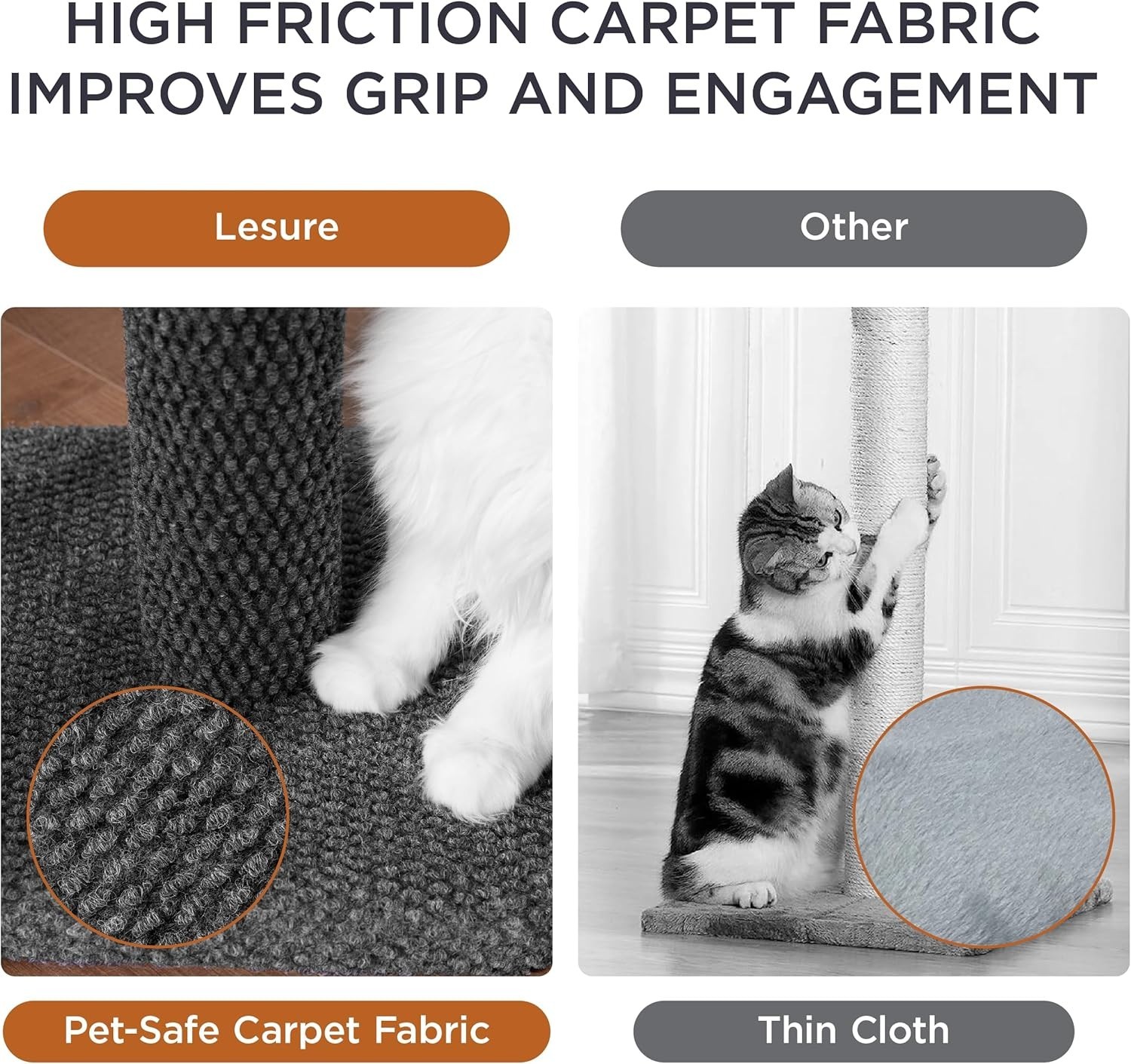 Cat Scratching Post for Indoor Cats - 29in Highly Resistant Carpet Scratch Poles
