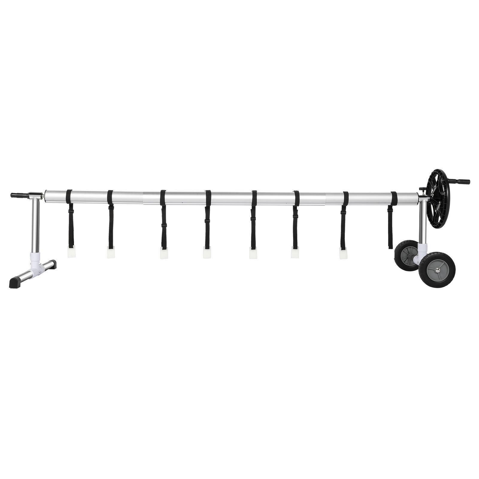 18Feet Stainless Steel Solar Cover Reel for Above Ground Swimming Pools Up Black