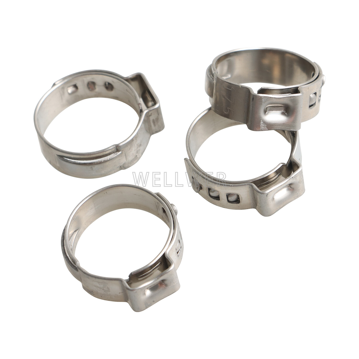 100Pcs 1/2" PEX Stainless Steel Clamp Cinch Rings Crimp Pinch Fitting