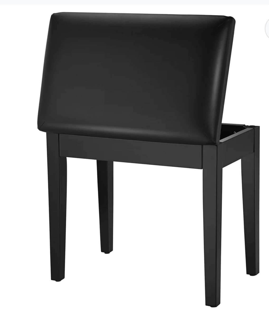 Beautiful Donner Piano Bench with Storage, Solid Wood DKB-10, Black