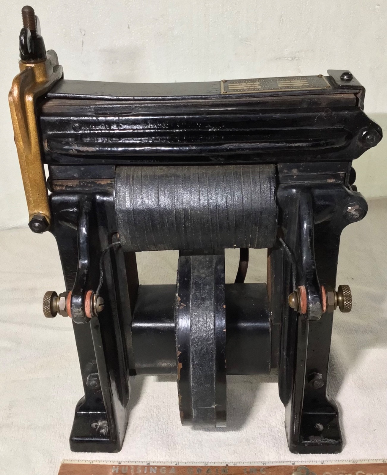 RARE 62 LB antique 1910's THORDARSON type T-2 old Spark-Gap WIRELESS TRANSFORMER