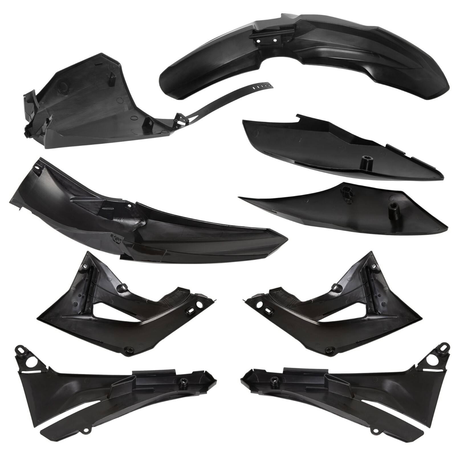Black Restyle Plastic Body Work Complete Kit For 2002-2007 Honda CR125R CR250R