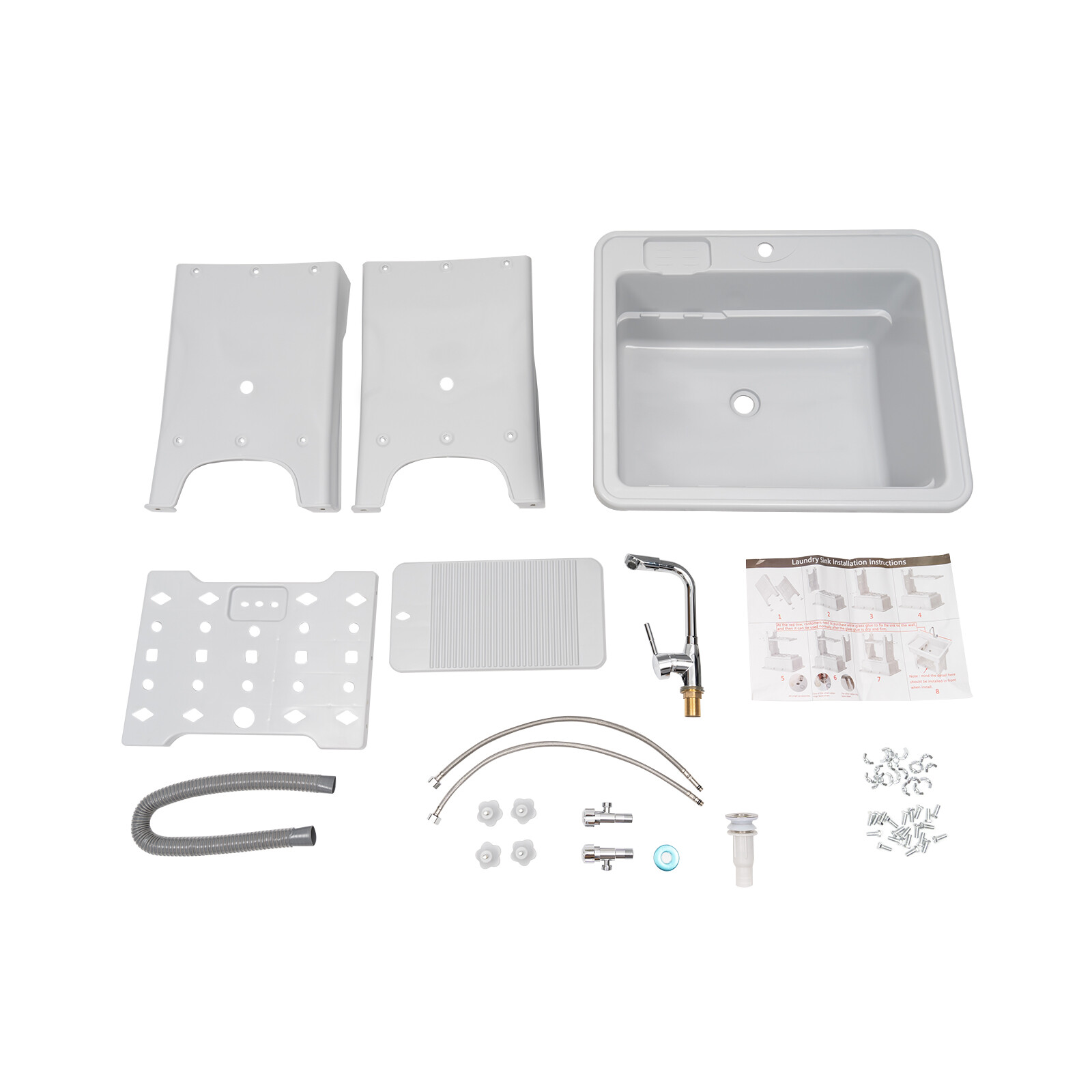 Utility Sink Laundry Tub with Faucet & Basement for Laundry Room Garage or Shop