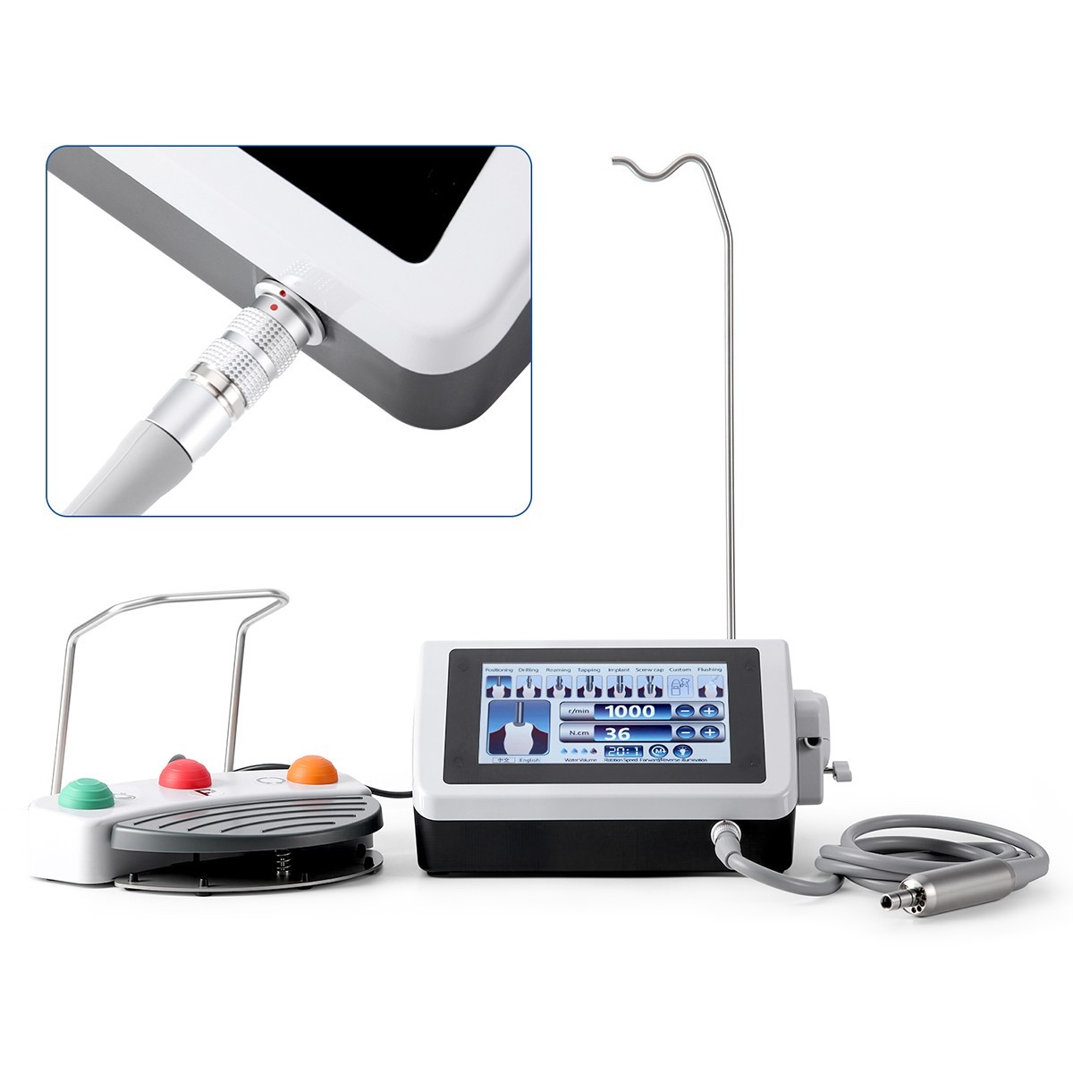 AZDENT Dental Brushless Implant Motor +20:1 LED Contra Handpiece Touch Screen
