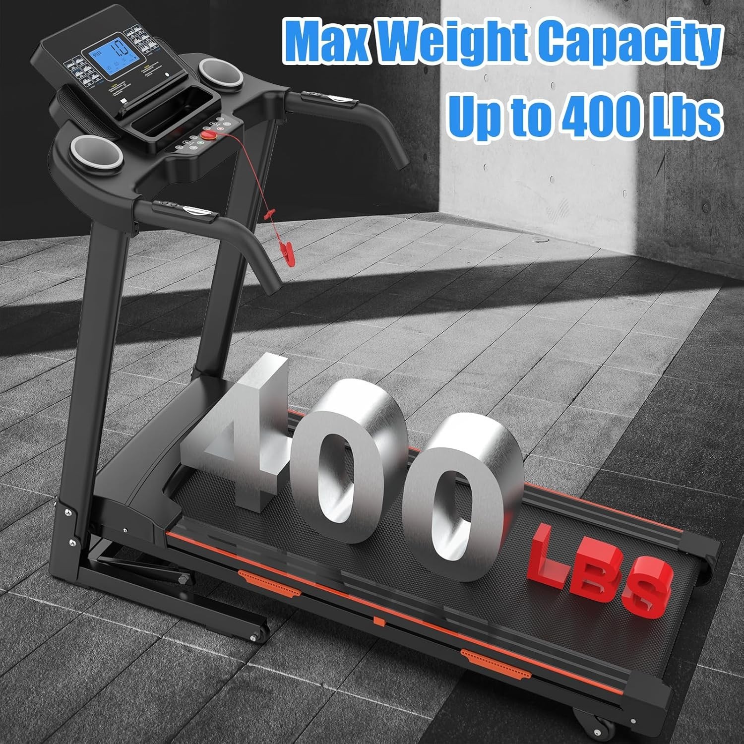 3.5HP Foldable Treadmill for Home w/ 15% Auto Incline 8.5MPH 400LBS Capacity APP