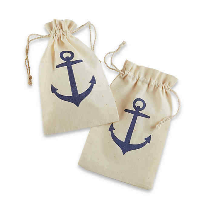 Kate Aspen Voyages Anchor Muslin Favor Bag (Set of 24)