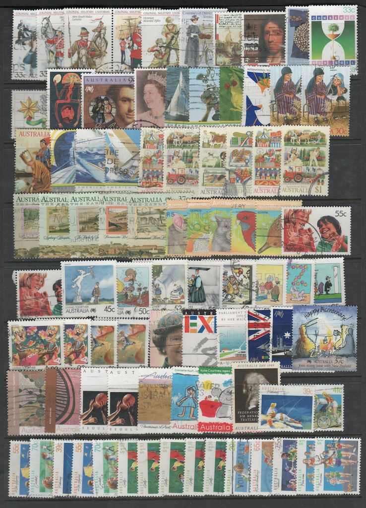 Australia Large Used Collection 1915 - 2010, 12 Pages CV $848.50
