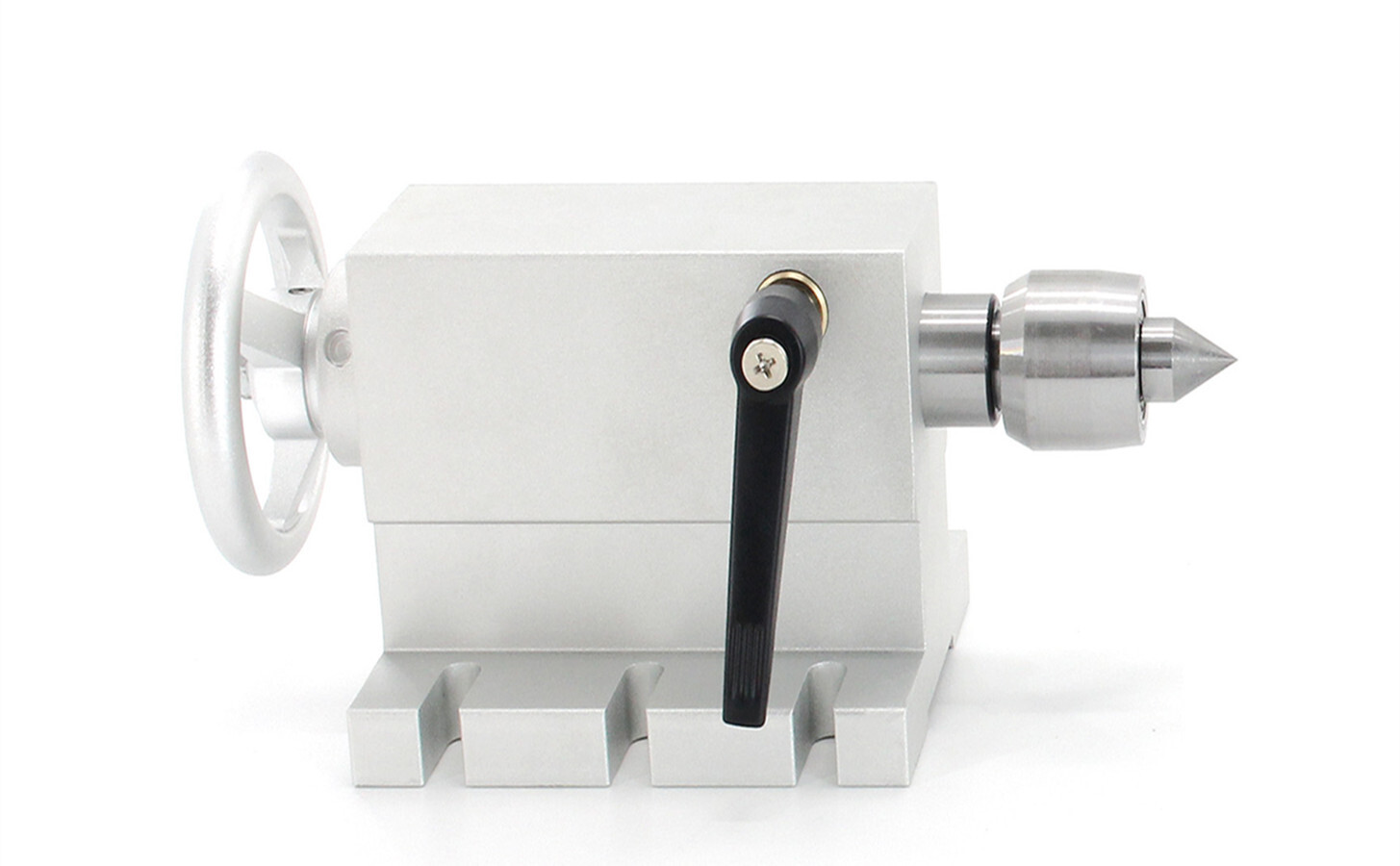 〖US〗CNC Rotation 4th Axis 100mm 4 Jaw Chuck Rotary Table with MT2 65mm Tailstock