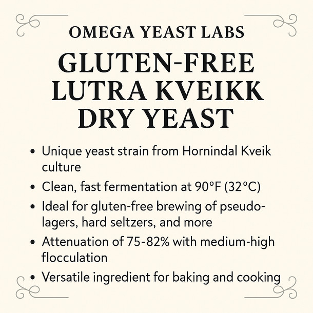 Omega Yeast Labs Omega Yeast Labs Gluten-Free Lutra Kveik Dry Yeast
