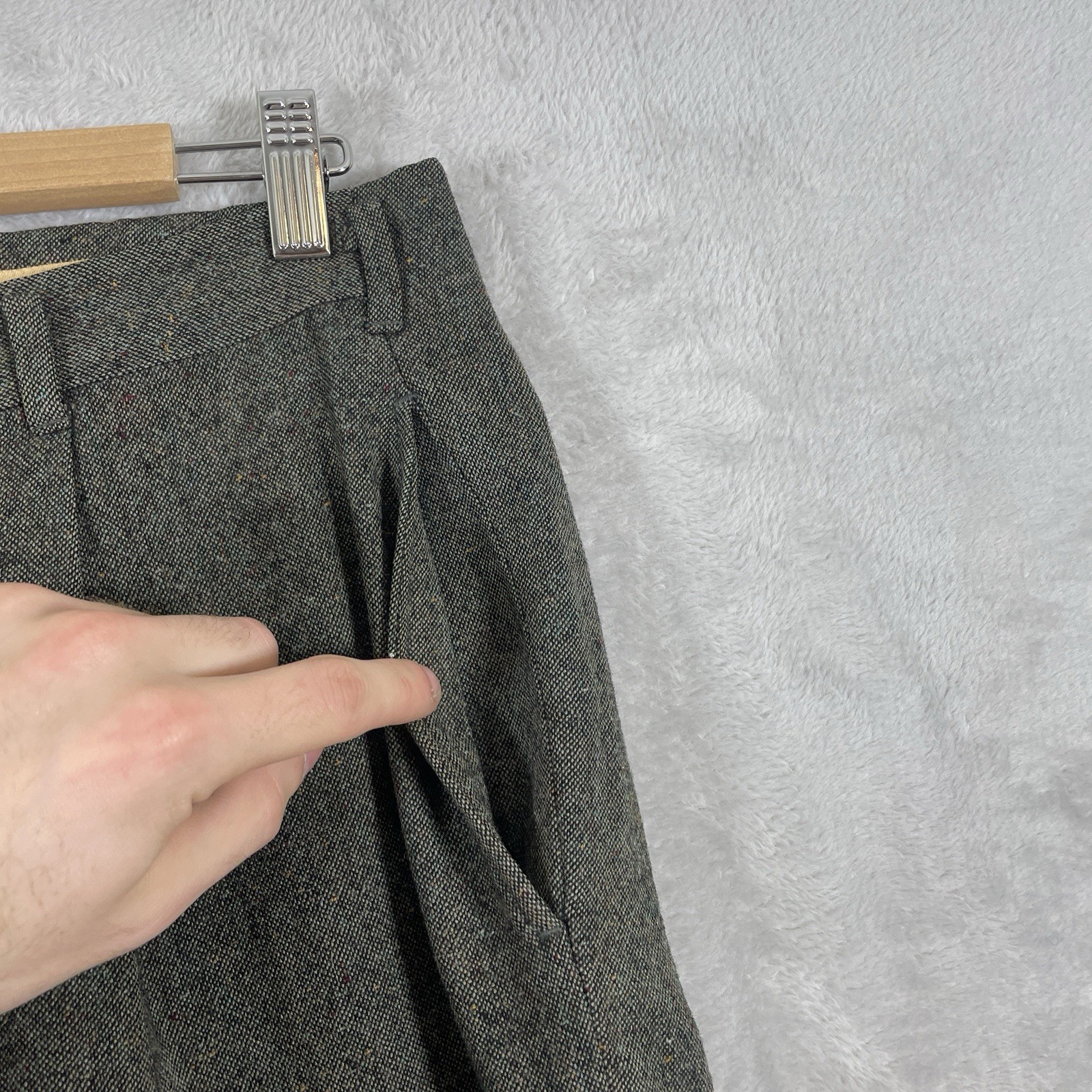 Vtg 50s Drop Loop Wool Slacks Men’s 32x32 Pendleton Rockabilly Pants Pleated 40s