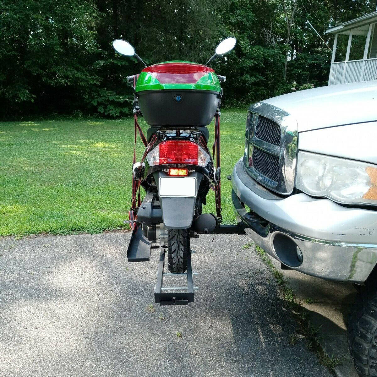 600 LB Motorcycle Scooter Carrier Bike Hitch Mount Rack Ramp Steel Carrier