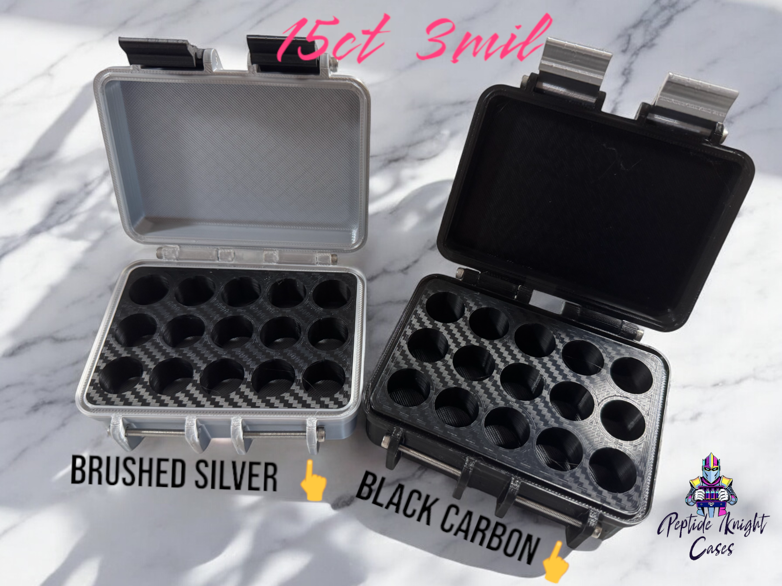 Peptide Vial Storage Container Carrying Case Organizer