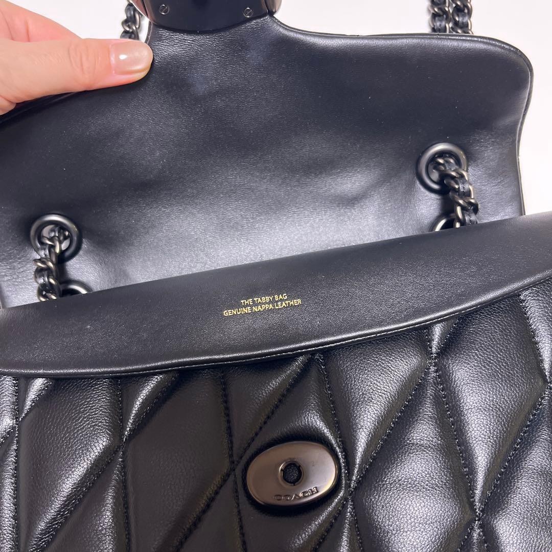 COACH CP150 Tabby 26 Quilted Shoulder Bag Leather Black/Black Silver NWT