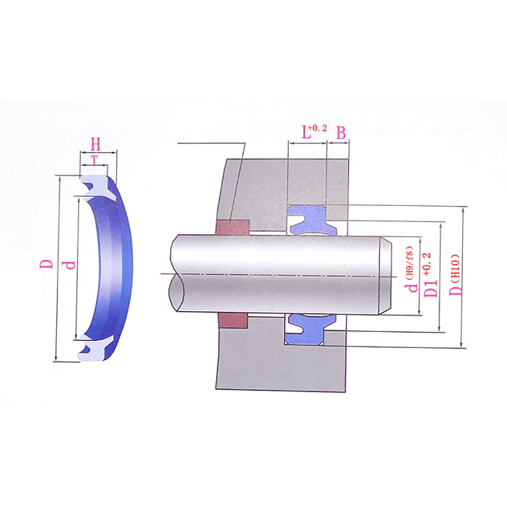 PU Oil Seal U-Cup DHS For Piston/Hydraulic Rod Dustproof Rings ID 10-160mm