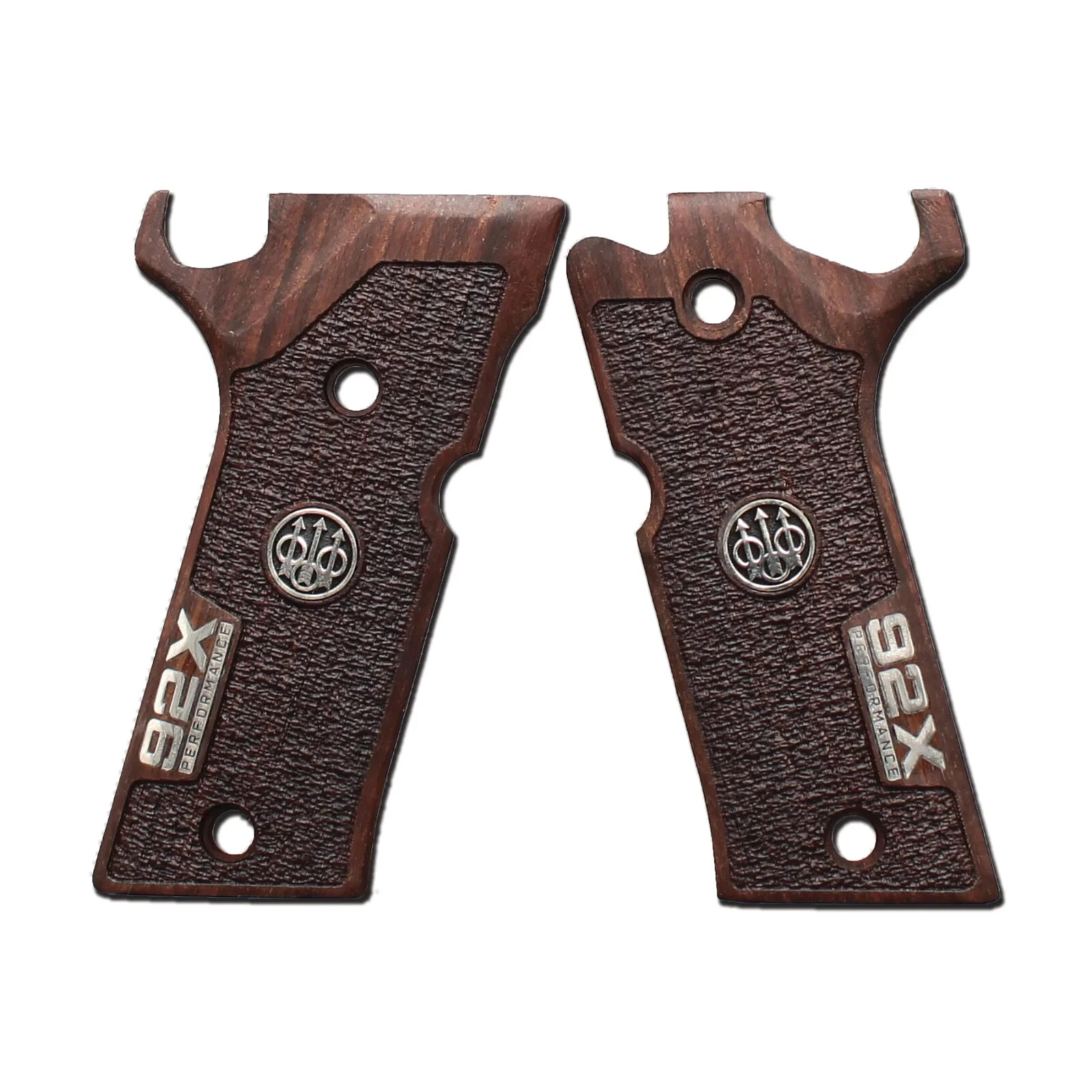 Beretta 92X Performance Turkish Walnut Wood Gun Grips NEW SET Nice Metal Logo