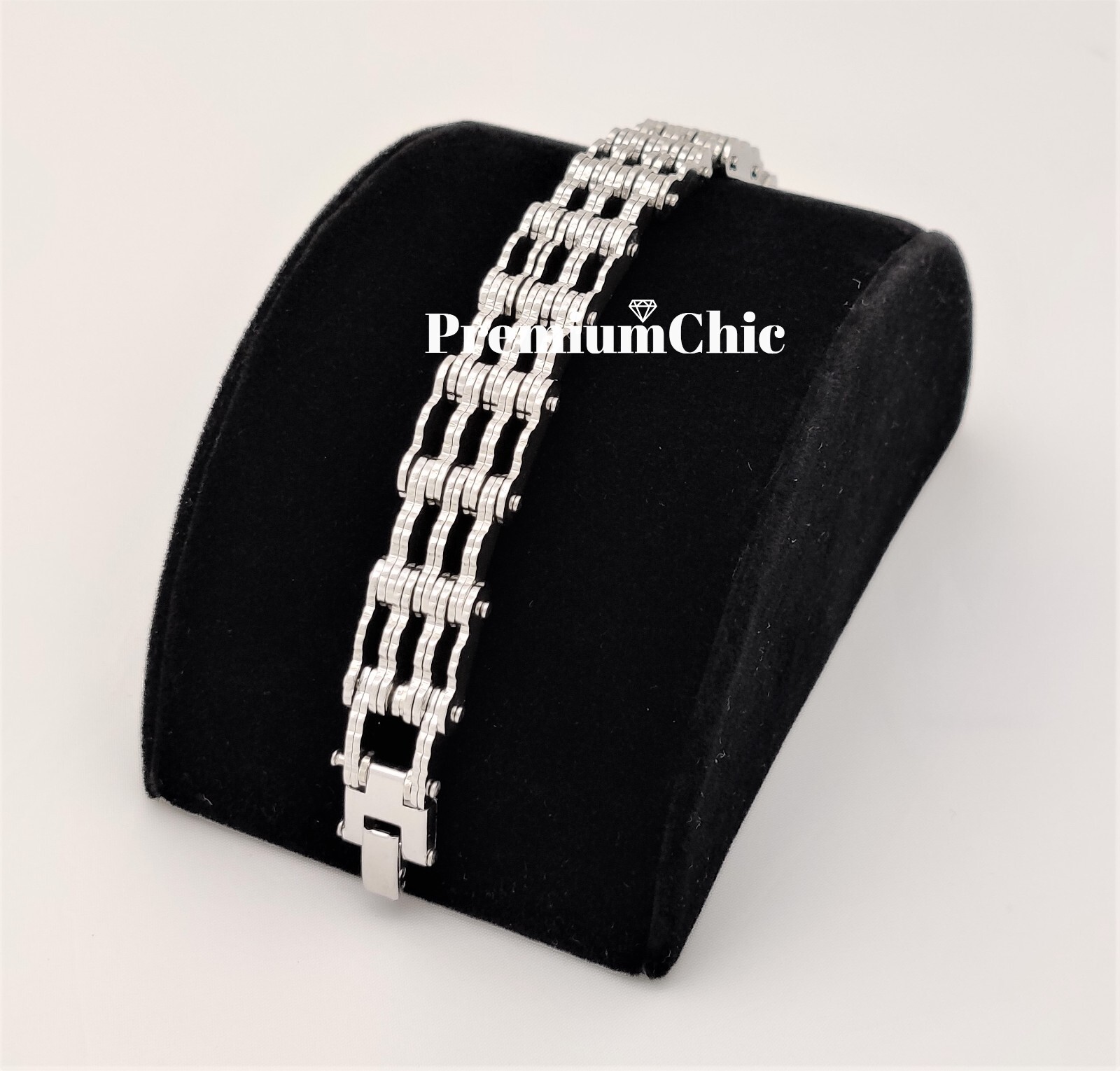 SOLID Stainless Steel Motorcycle Bike Chain Design Bracelet Men's Jewelry 16MM