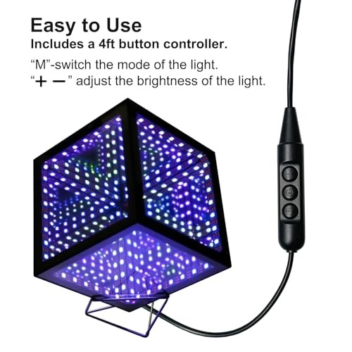 Infinity Hyper Cube LED Light LED Controller with Stand, Controller Built-in