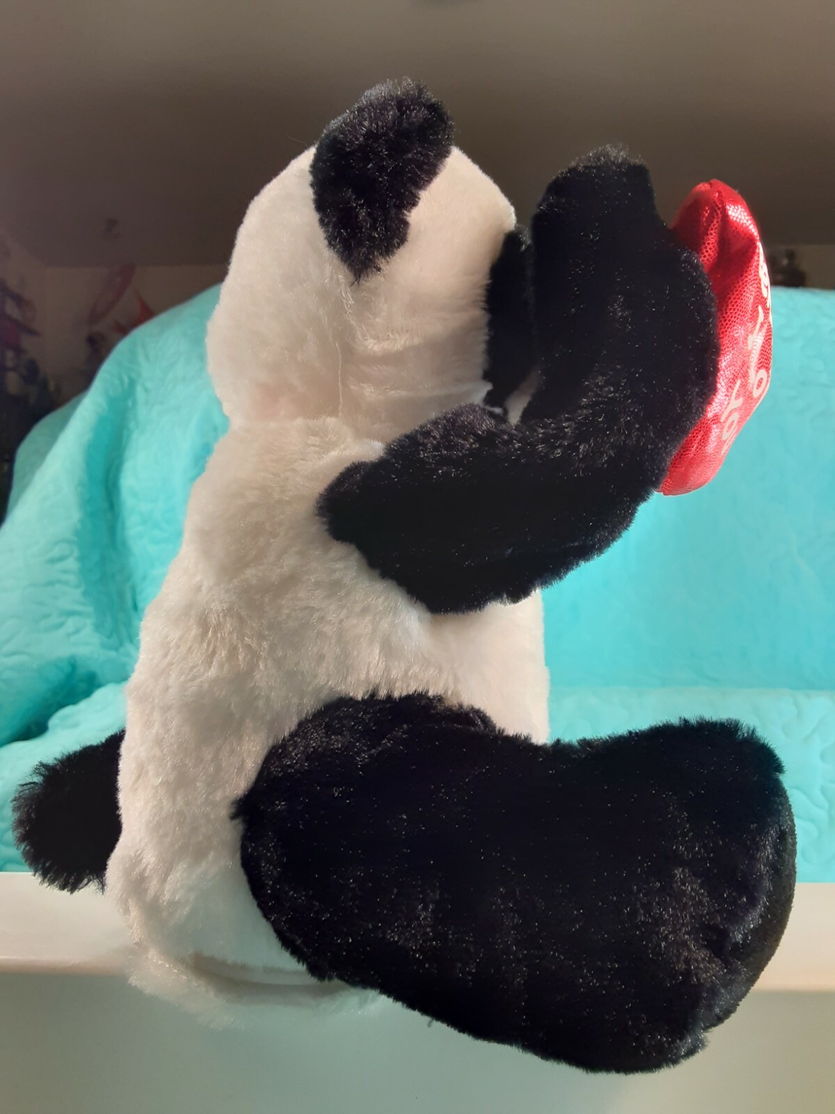 PANDA BEAR Peek A Boo I Love you Battery Operated Plush Arms & Ballown Move