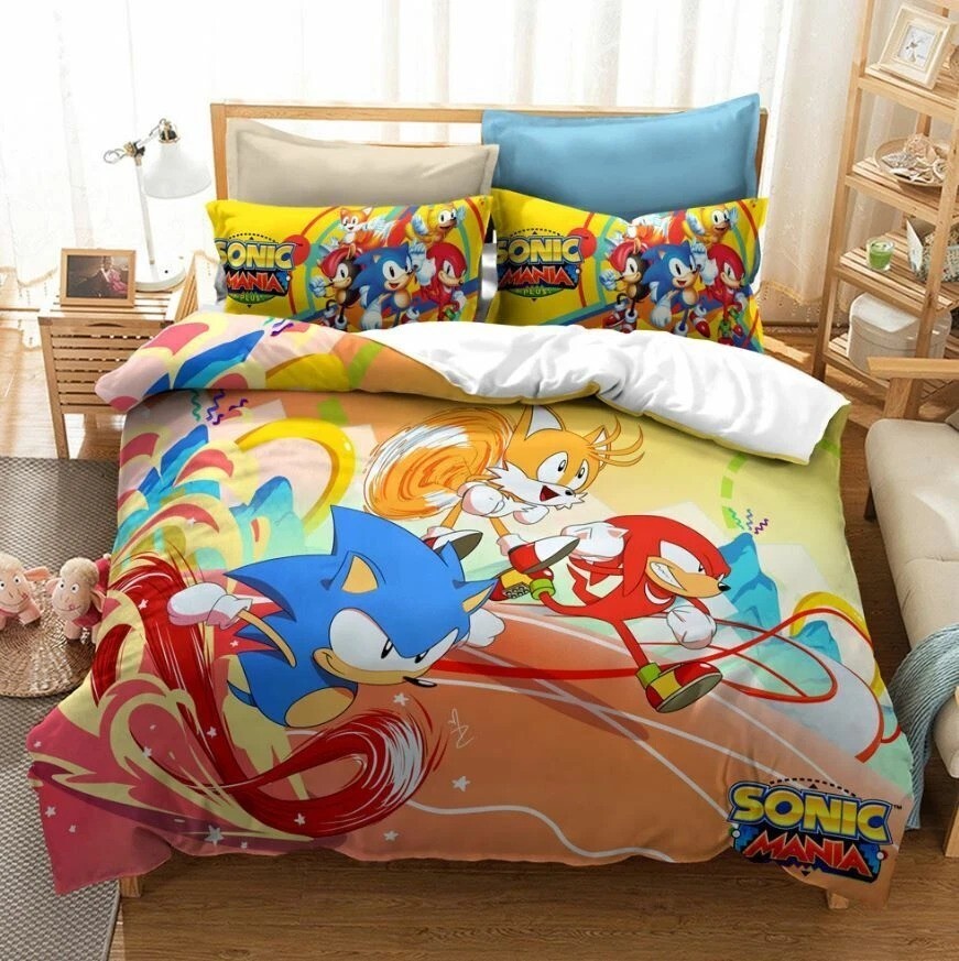 Sonic the Hedgehog Bedding Set – Single, Double, Queen, King Bedding Set for Kid