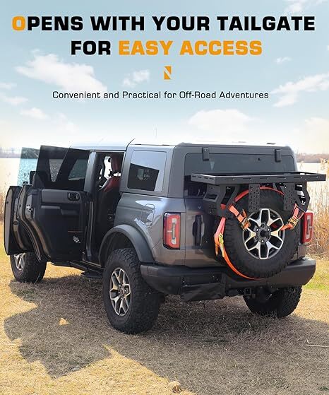 Utility Cargo Rack Basket Storage Tray Spare Tire Storage Rack 27"-40" Tire 80lb