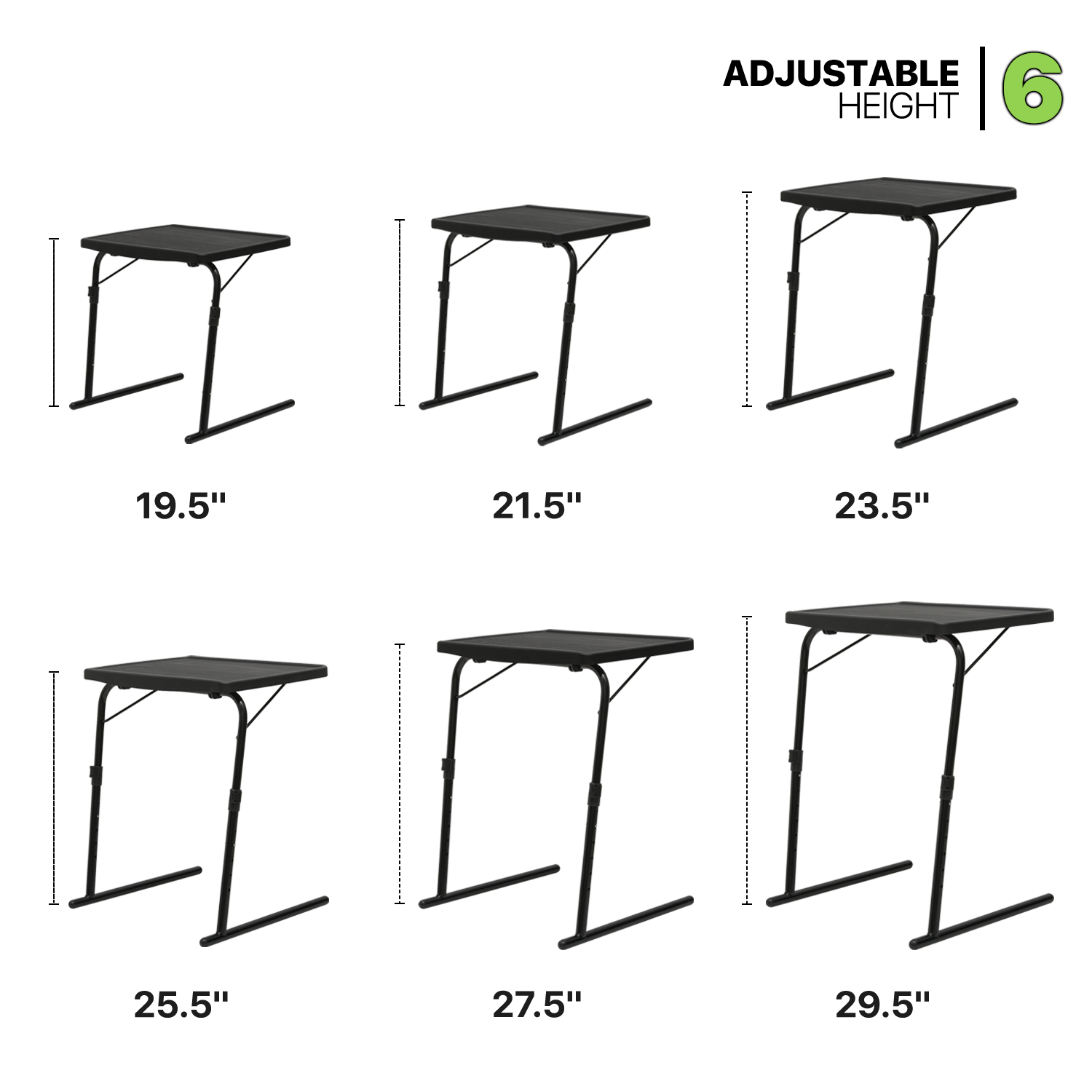 Black Folding Portable TV Tray Laptop Desk Adjustable Sofa Bed Side Dinner Table