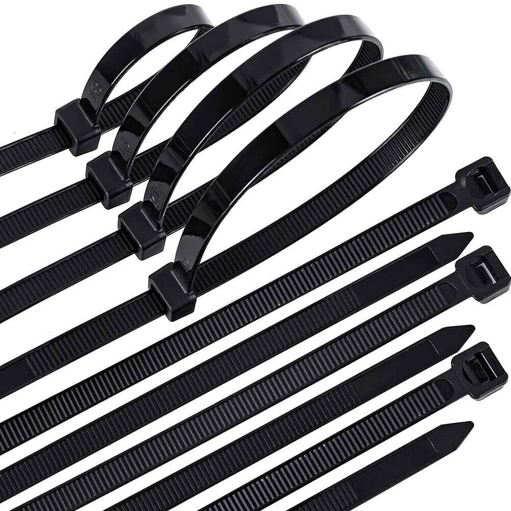 100 BLACK CABLE ZIP TIES Heavy Duty UV Resistant UL 4" 6" 8" 12" 15" 18" 24" 36"