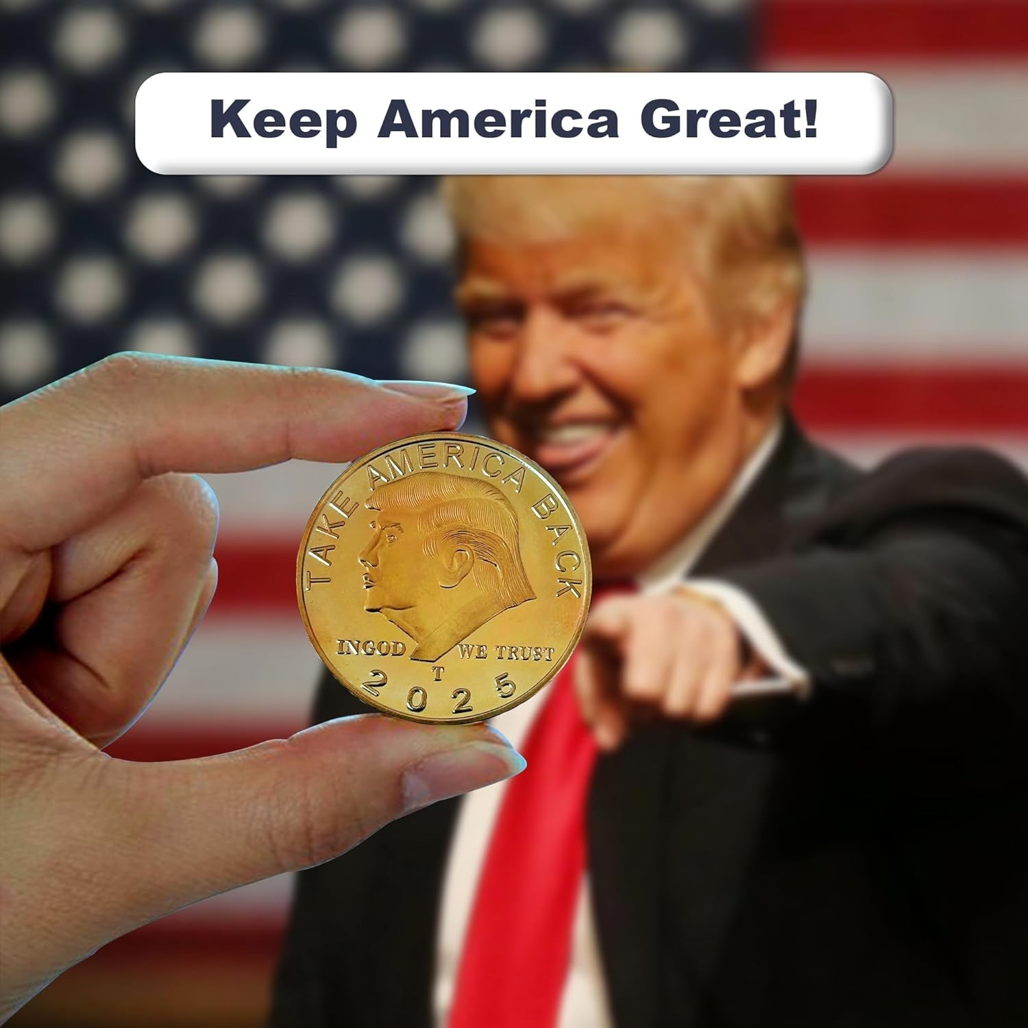15 x 2025 President Donald Trump Commemorative Coin Take America Back Metal Coin