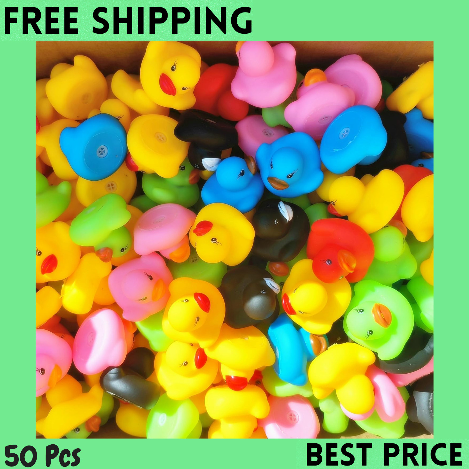 50pcs Rubber Ducks in Bulk,Assortment Duckies for Jeep Ducking Floater Bath Toys