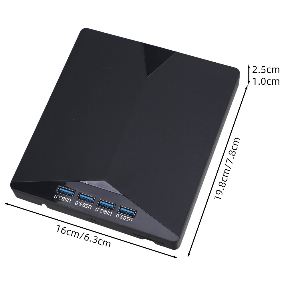 7-in-1 Slim External CD DVD Drive USB 3.0 Reader Writer Burner Player For Laptop