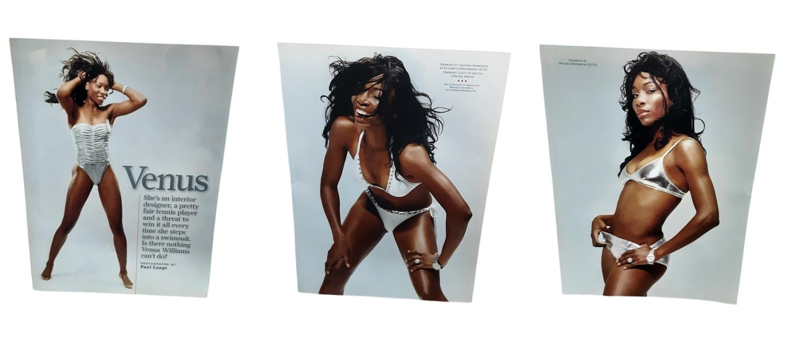 Venus Williams 2005 SI Swimsuit 3-Page Feature Photo Set Tennis Star Bikini