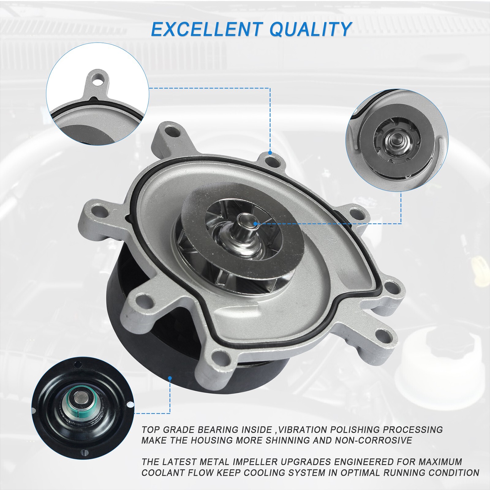 Water Pump FITS Dodge Ram Jeep Liberty Grand Mitsubishi Chrysler 3.7L 4.7L SOHC