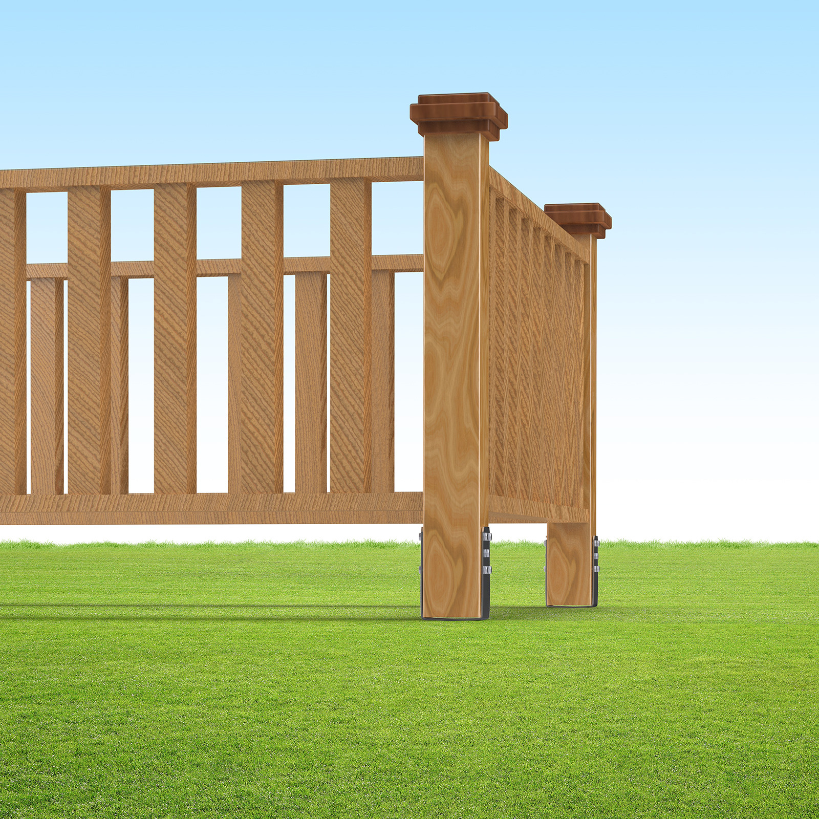 VEVOR No Dig Ground Anchor 4 Pack 3.94 x 2.76 x 27.56 in DIY Screw in Post Stake