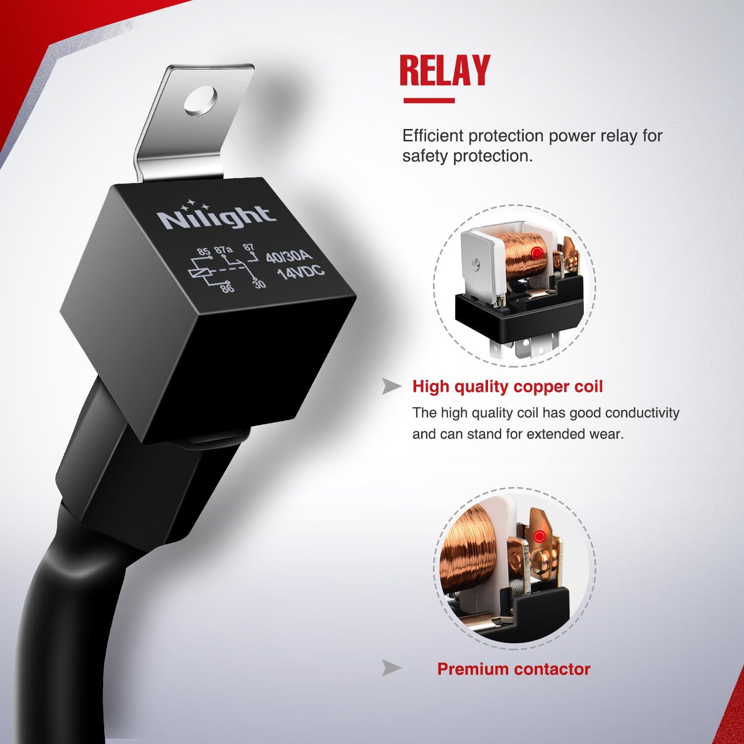 Nilight 16AWG LED Light Bar Wiring Harness Kit 12V On/Off Rocker Switch Panel