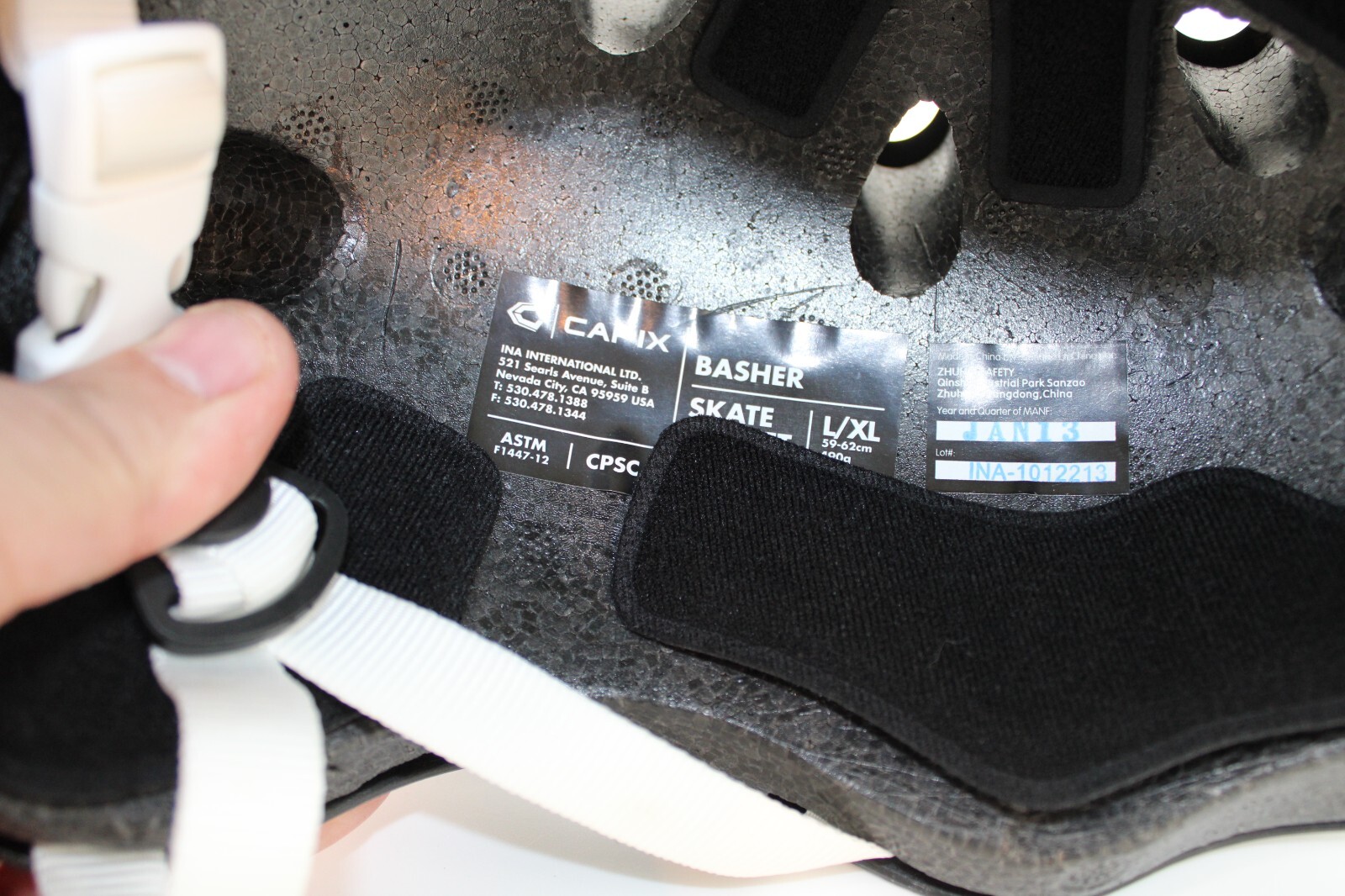 Capix Basher New Gloss Black L/XL Skate Helmet New In Box