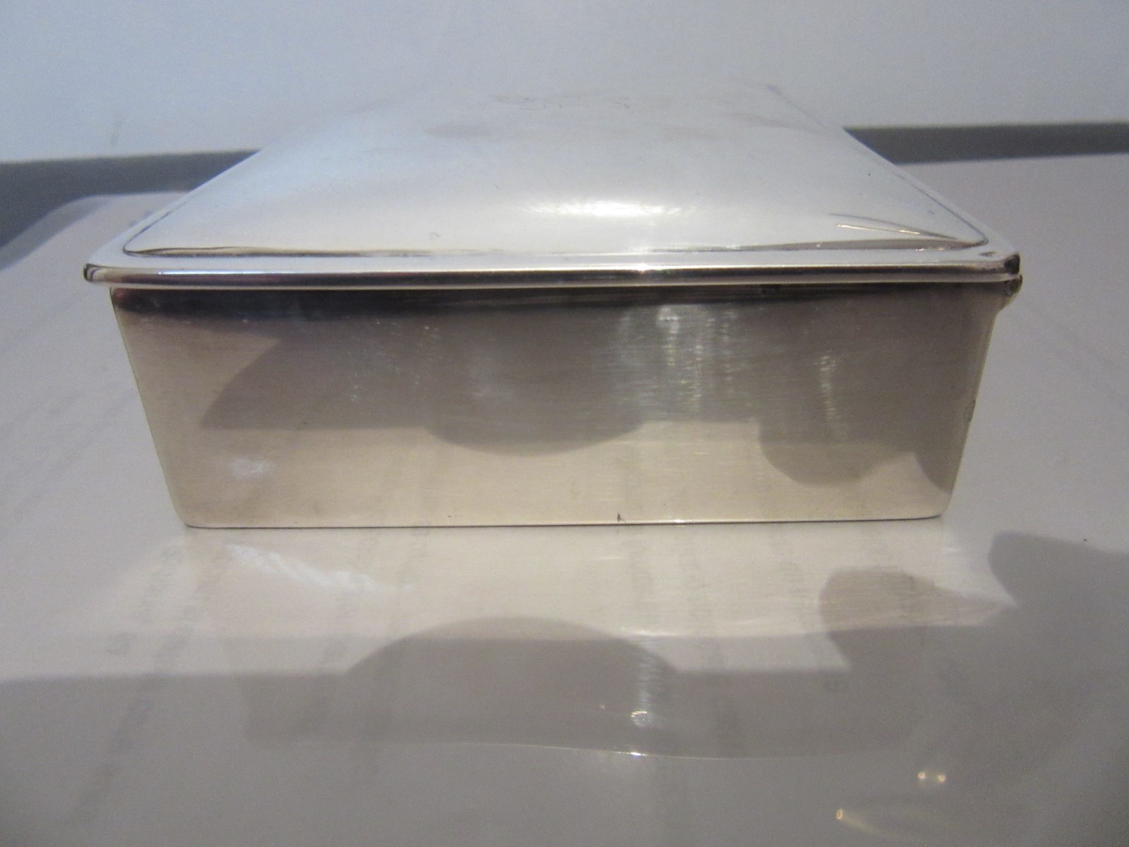 Antique Sterling Silver Cigarette Box Stamped Maker Mark Wood Lined 4.8 Oz