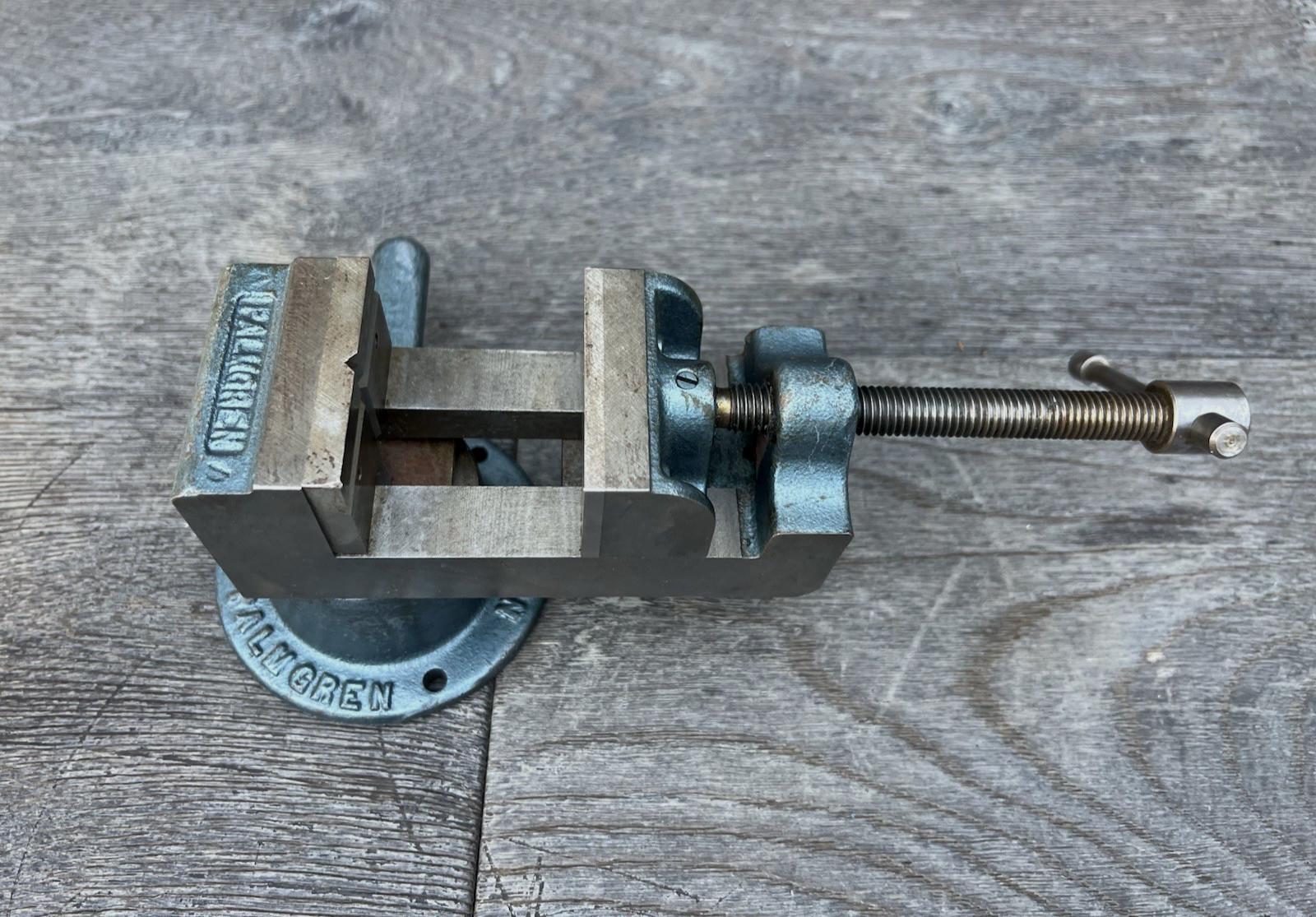 Vintage Palmgren Drill Press Vise w/ Cast Iron Swivel Base/Stand - 2.5" Jaws