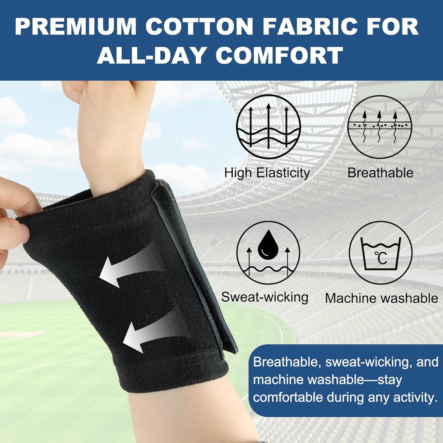 Football Wristbands with 5 Playbook Cards, Clear PVC Windows Wristbands Sports f