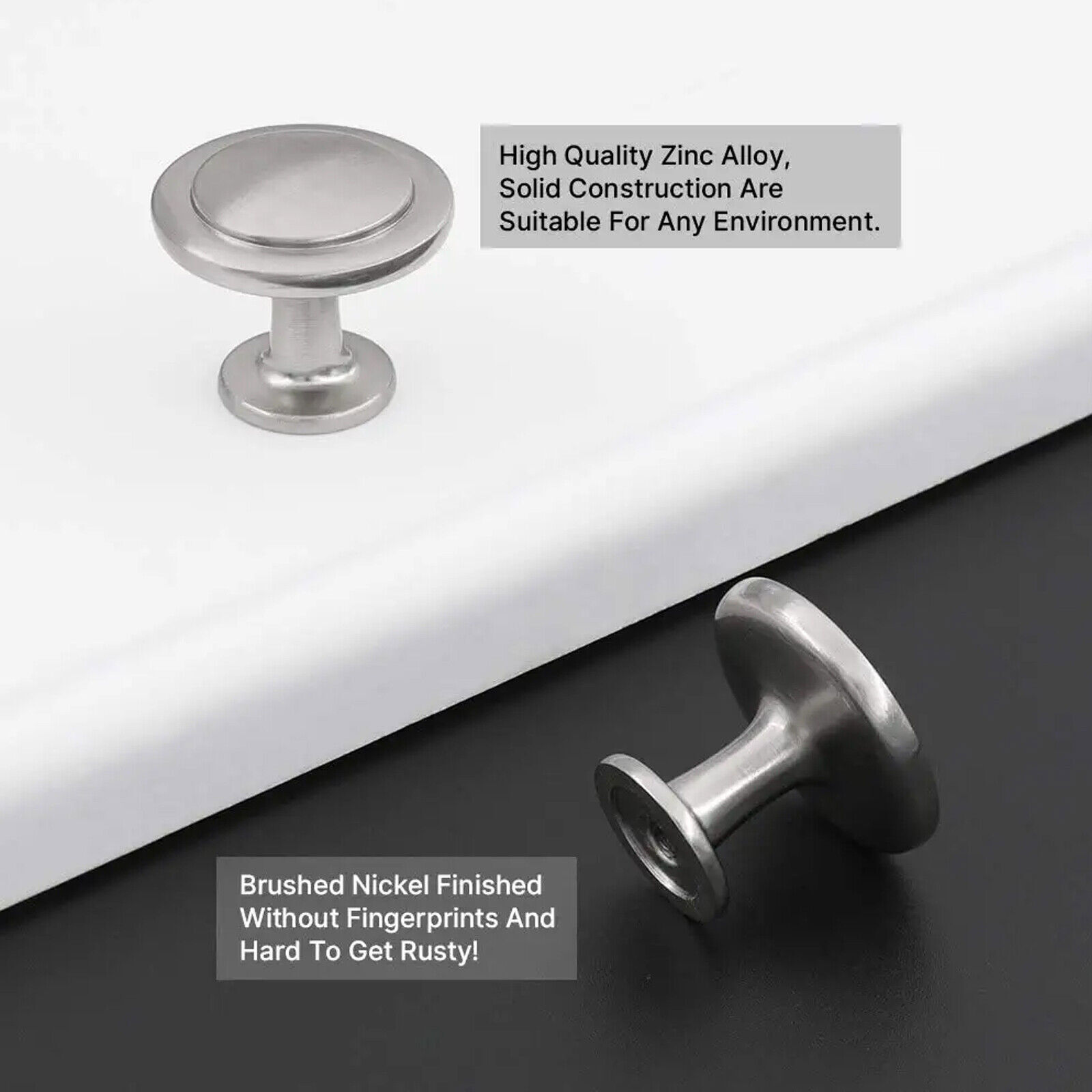 Brushed Nickel Kitchen Cabinet Door Knobs Dresser Drawer Round Pull Handles Lot